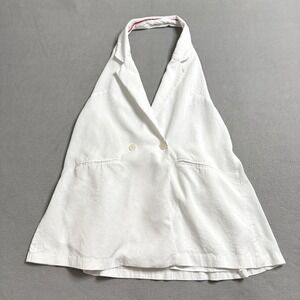 Free People Ashton Mini Dress‎ Womens White Halter Blazer Party
